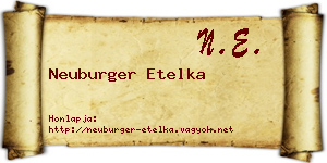 Neuburger Etelka névjegykártya